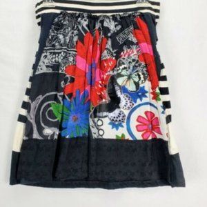 EUC Desigual Embroidered “It's Not The Same” Butterfly Floral Knit Skirt, US S